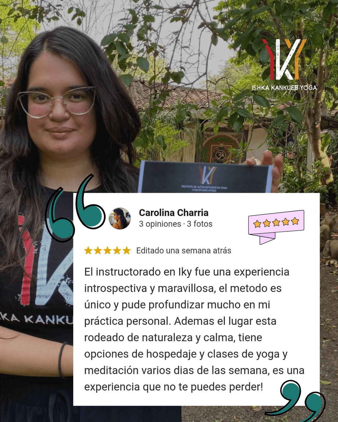 Reseña verificada en Google · egresada IKY
